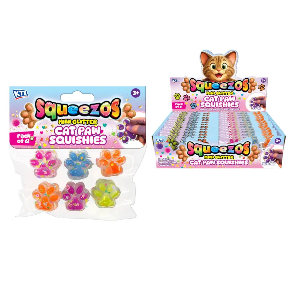 6Pc Sensory Fidget Squishy Mini Cat Paws In Bag 2