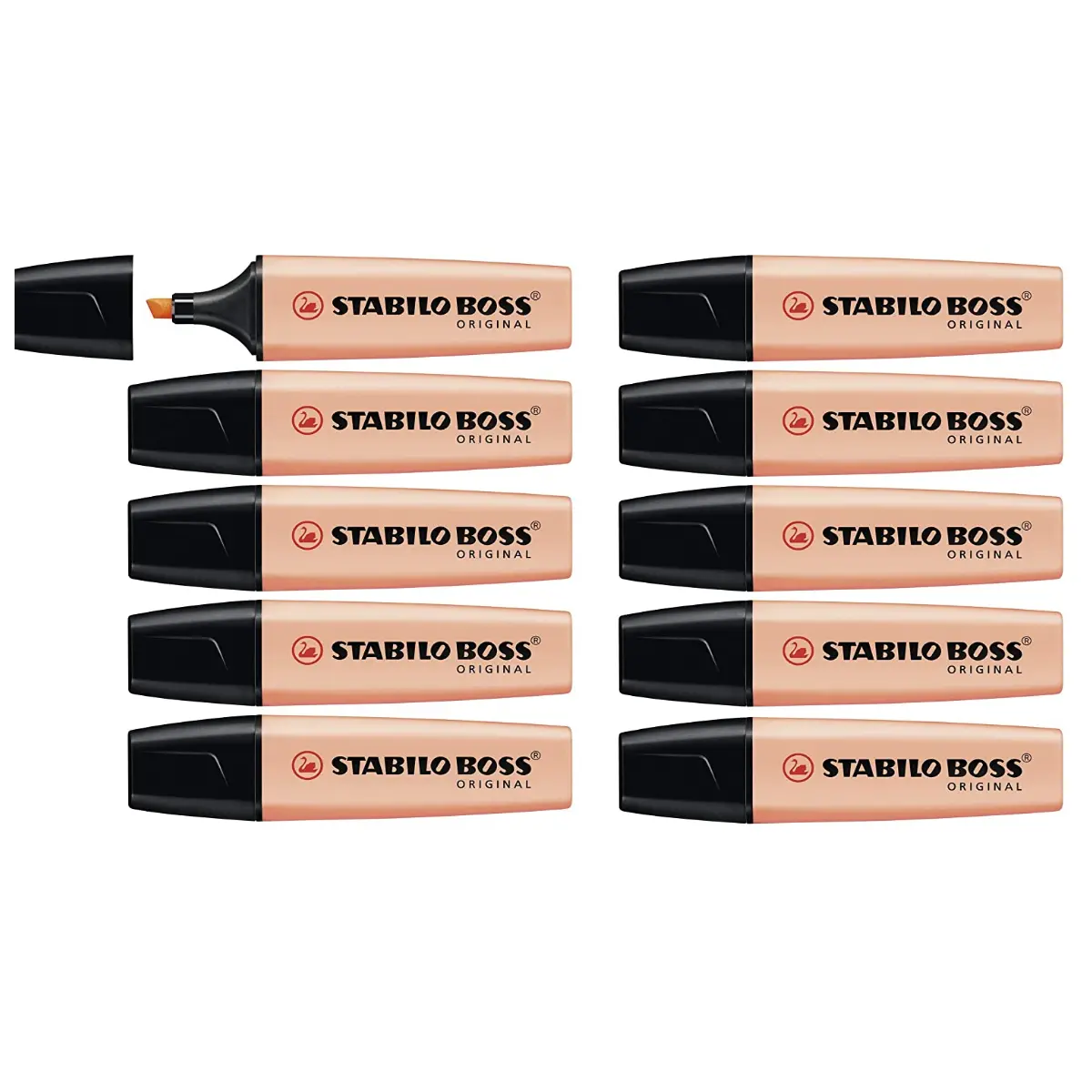 Stabilo Boss Original Pastel Creamy Peach Highlighter Box Of 10 1
