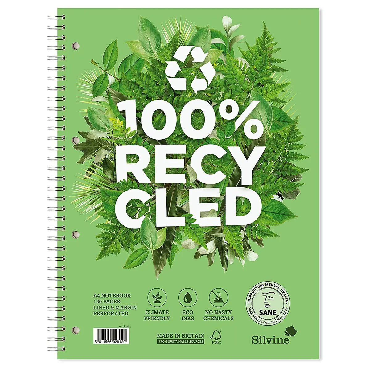 Silvine A4+ 100% Recycled Notebook 120 Pages Ruled 1