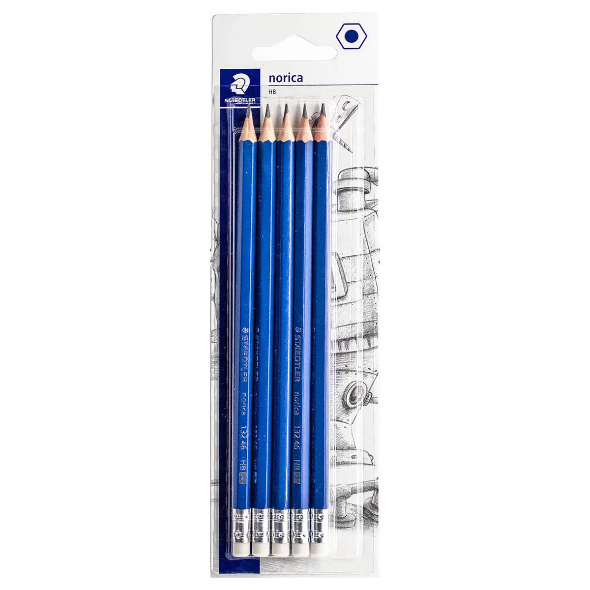 Staedtler Norica Hb Pencils With Eraser Tips (5 Pack) 1