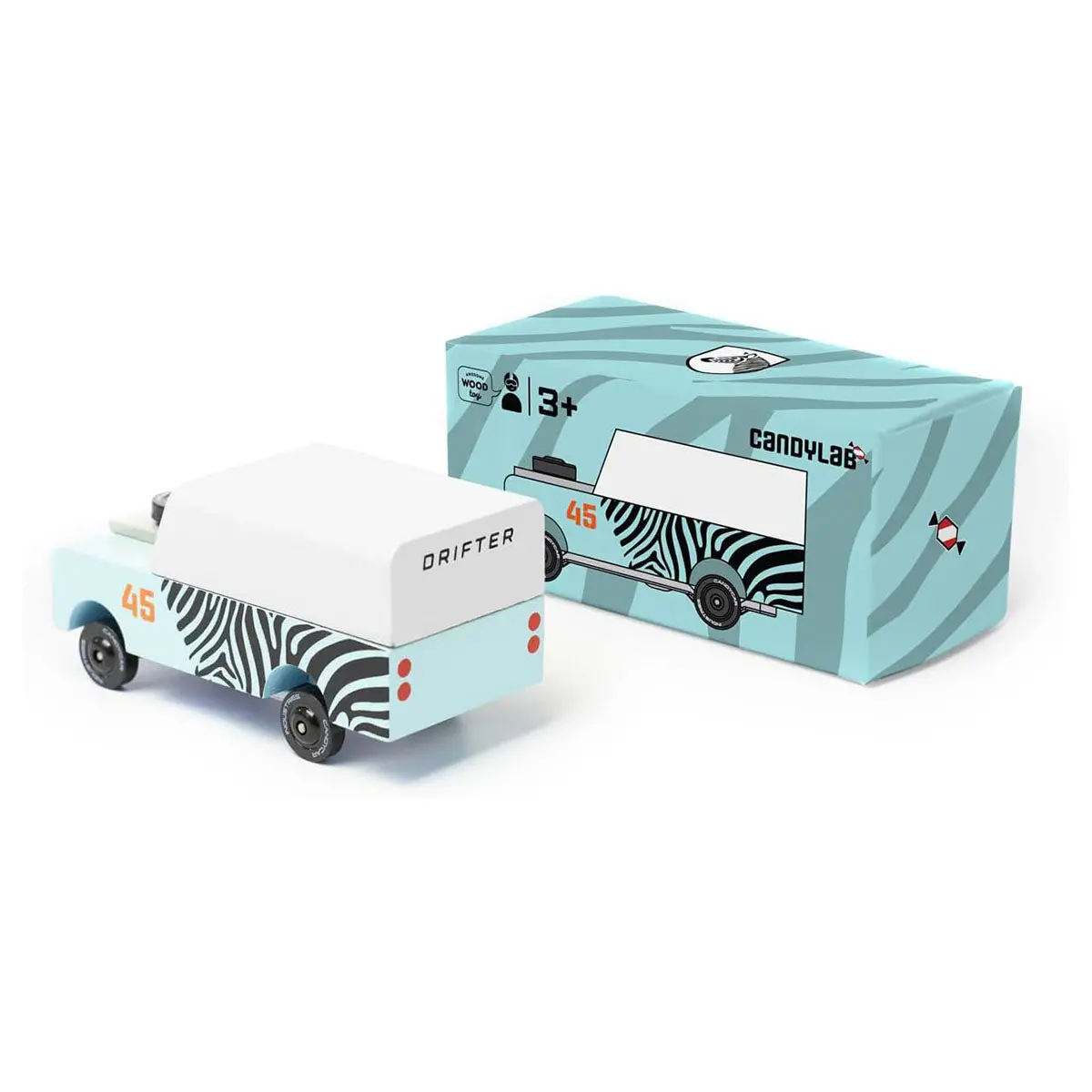 Candylab Candycar Mini Zebra Drifter Wooden Vehicle 1