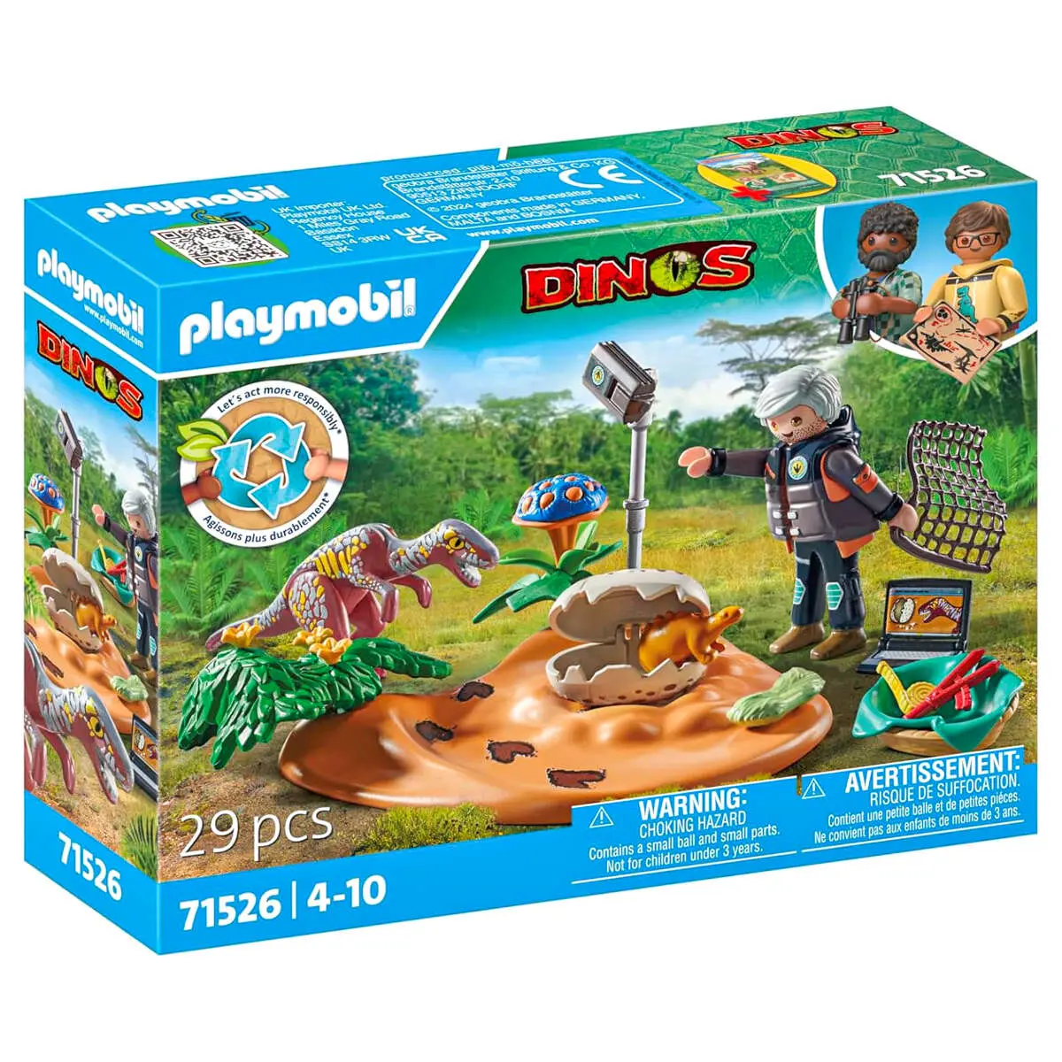 Playmobil Dinos: Stegosaurus Nest With Egg Thief Playset 1