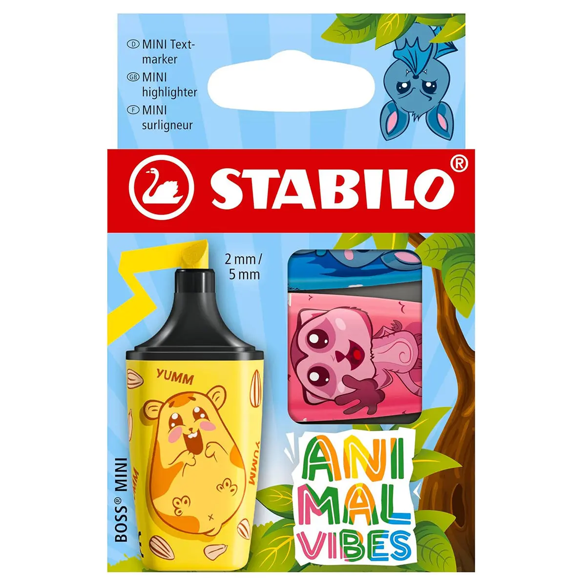 Stabilo Boss Mini Animal Vibes Highlighter (3 Pack) 1