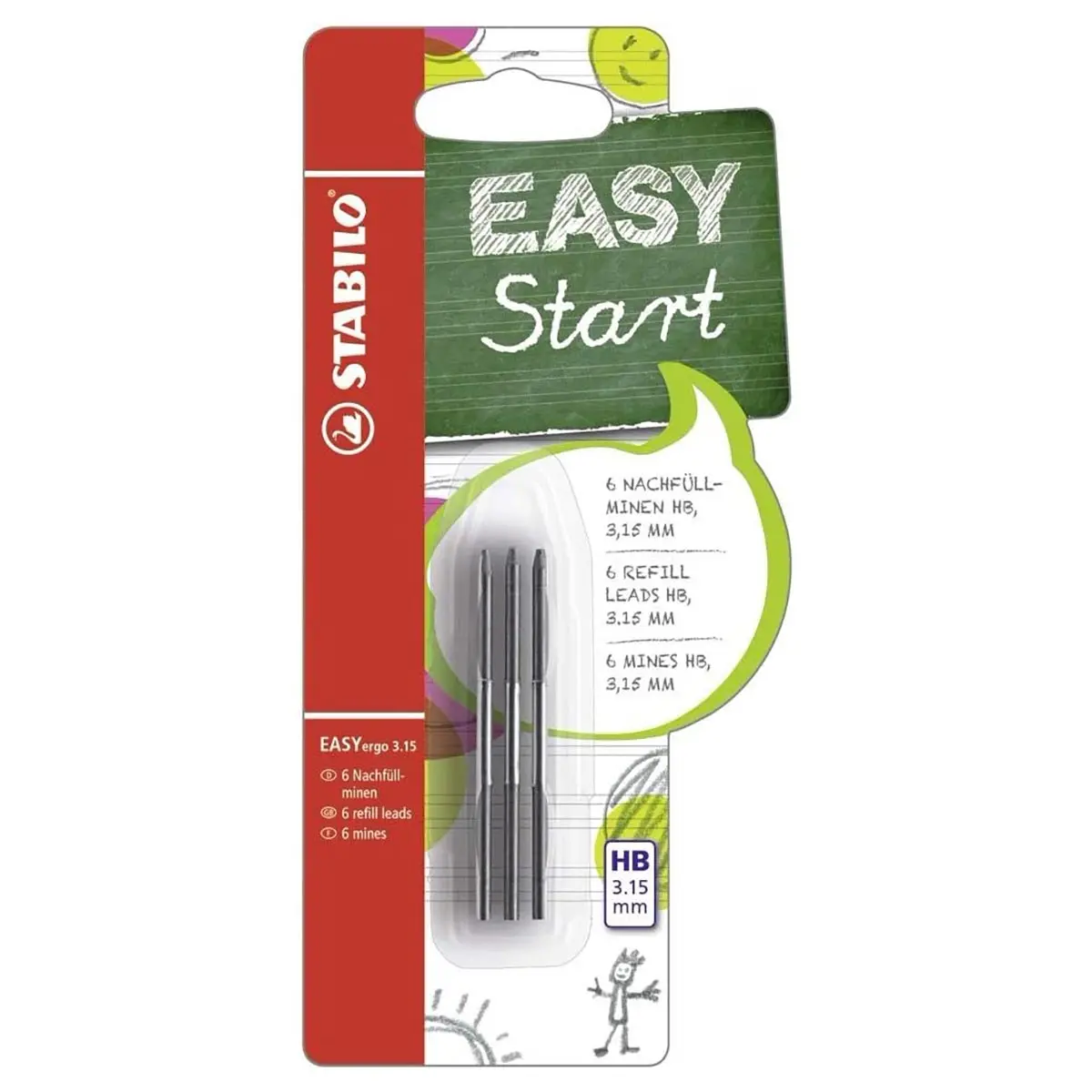 Stabilo Easyergo 3.15 Hb Refill Leads (6 Pack) 1