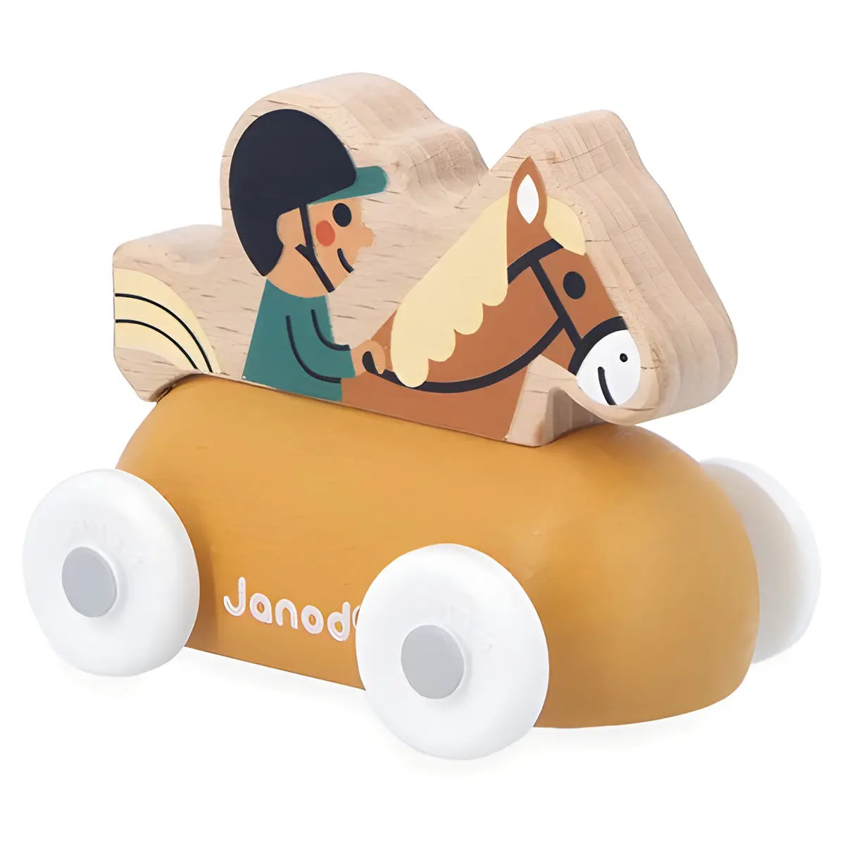 Janod Cross Roads Mountain Valley Wooden Horse Rider Carriage 1