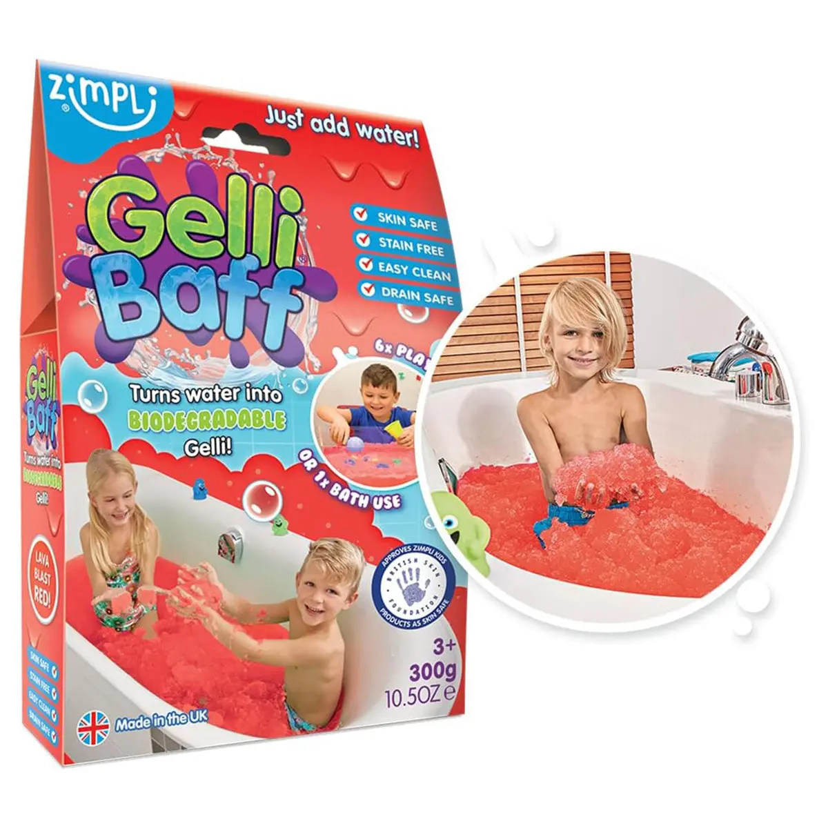 Zimpli Gelli Baff Red Sensory Bath Fun 1