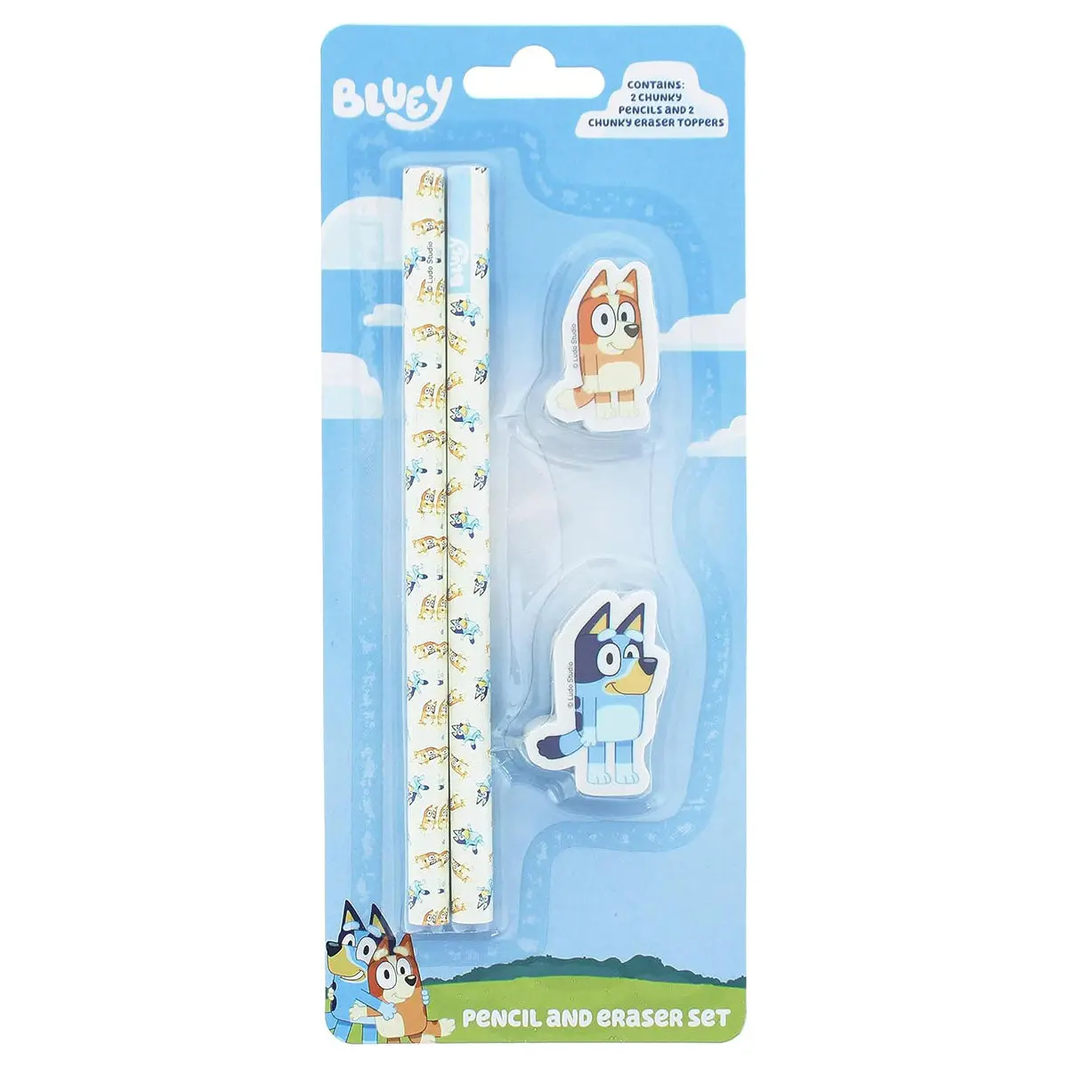Bluey Pencil And Eraser Set 1