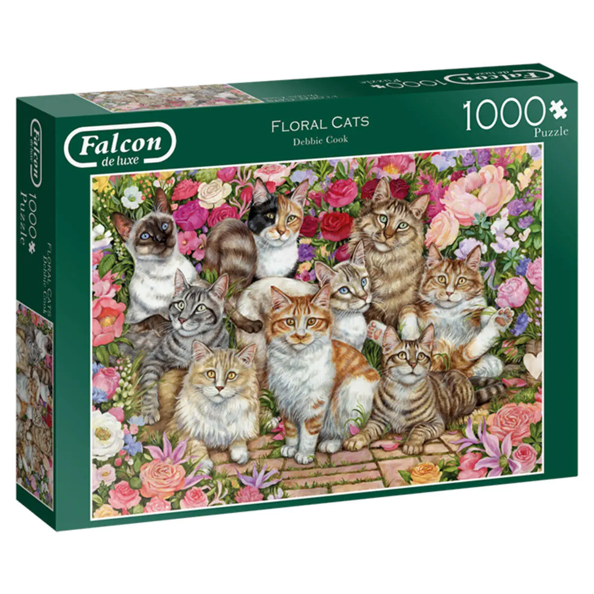 Falcon De Luxe Floral Cats Puzzle 1000 Piece 1