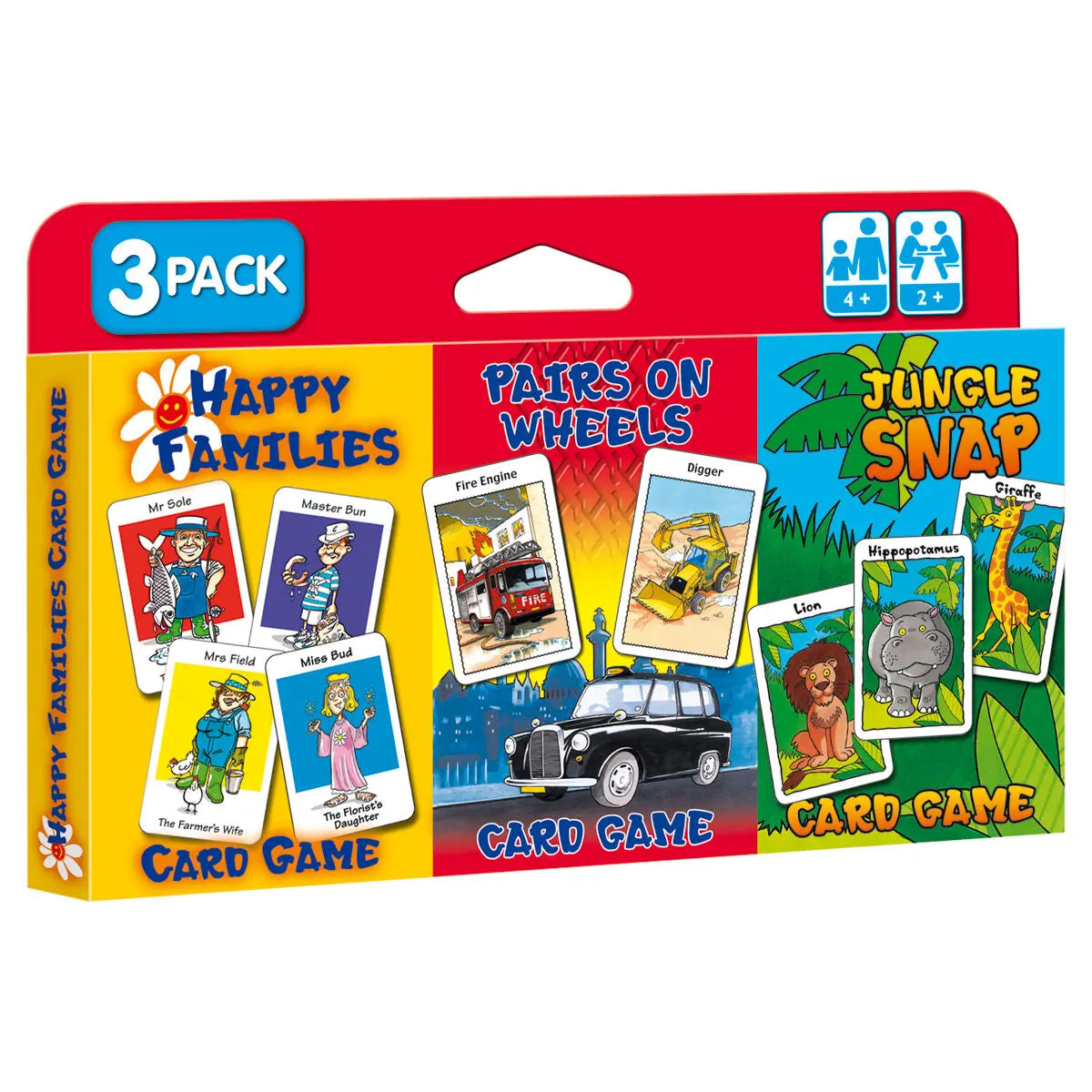 Happy Families + Pairs On Wheels + Jungle Snap Card Games (3 Pack) 1