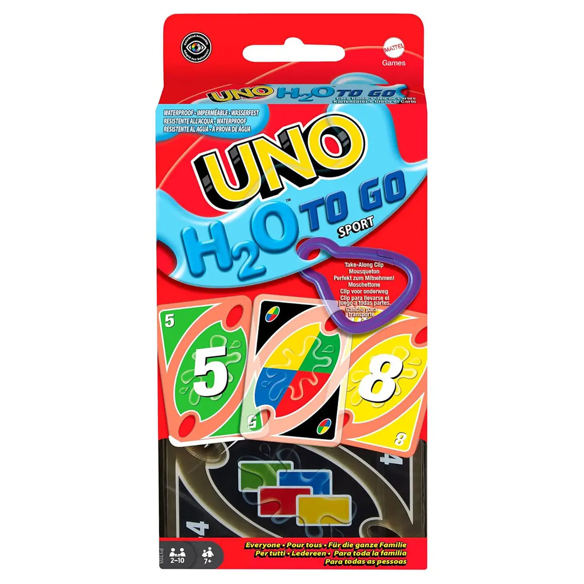 Uno H20 To Go Sport Waterproof Card Game 1