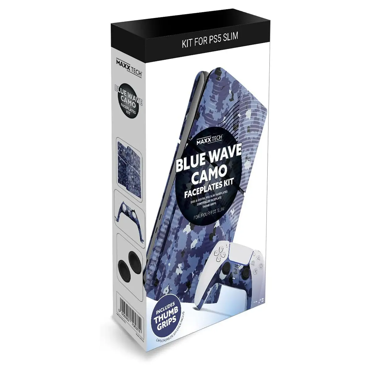 Maxx Tech Blue Wave Camo Faceplates Kit For Ps5 Slim 1