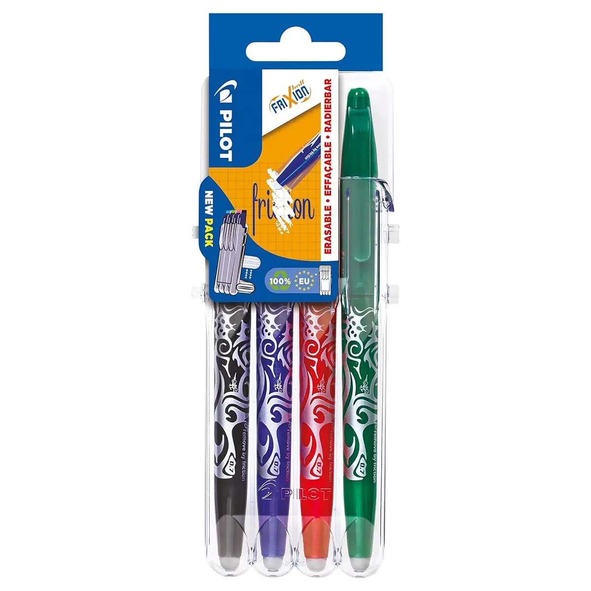 Pilot Frixion Ball 'Set 2 Go' Erasable And Refillable M Pens With Case (4 Pack) 1
