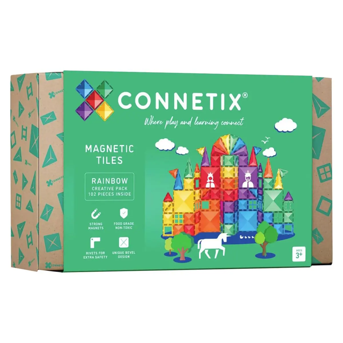 Connetix Magnetic Tiles Rainbow Creative Pack 102 Pieces 1