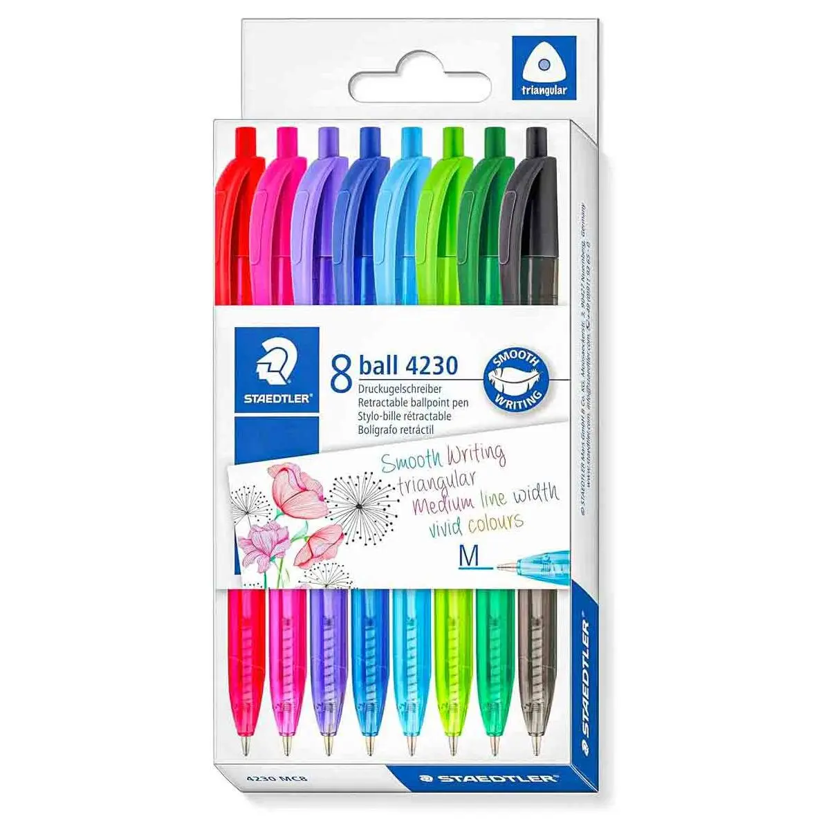Staedtler 8 Ball Retractable Ballpoint Coloured Pens 1