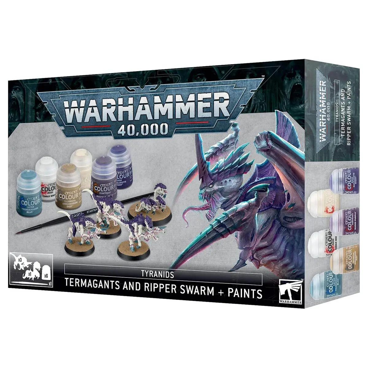 Warhammer 40,000: Tyranids: Termagants And Ripper Swarm + Paints Miniatures Set 1
