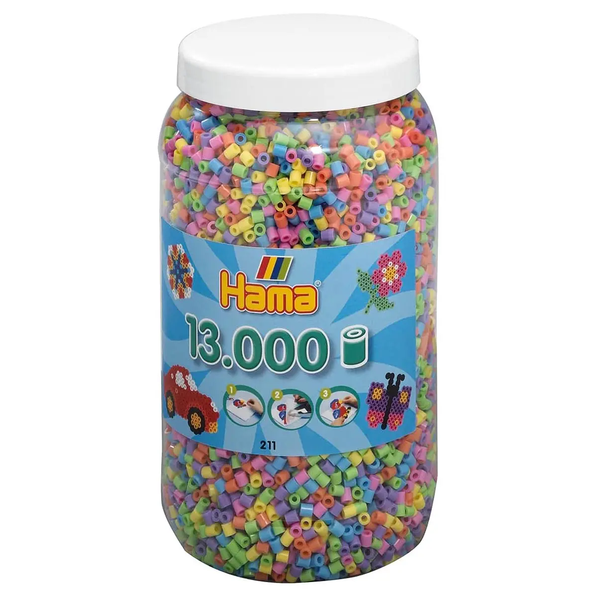 Hama Pastel Mix Midi Beads Tub (13000 Pack) 1