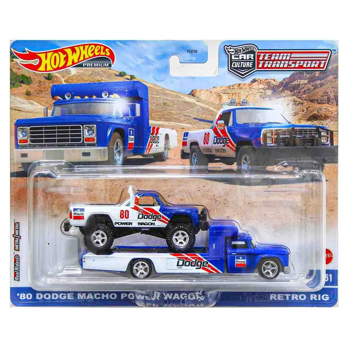 Hot Wheels Car Culture: Team Transport: '80 Dodge Macho Power Wagon With Retro Rig 1