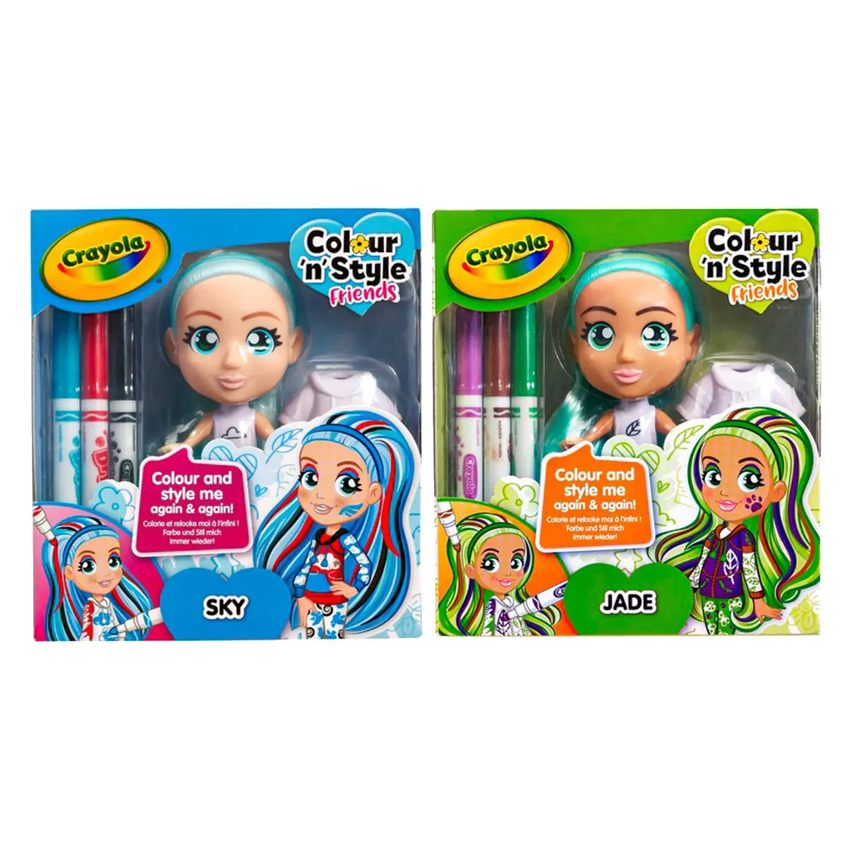 Crayola Colour 'N' Style Friends Sky And Jade Bundle 1