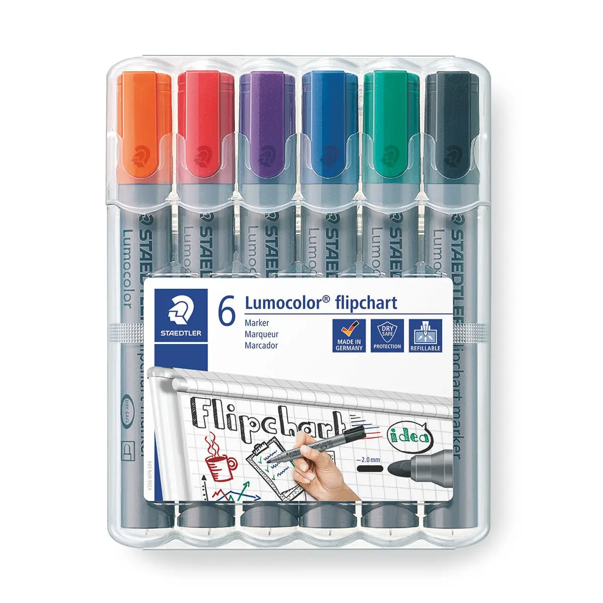 Staedtler's Lumocolor Flipchart Marker Pens (6 Pack) 1
