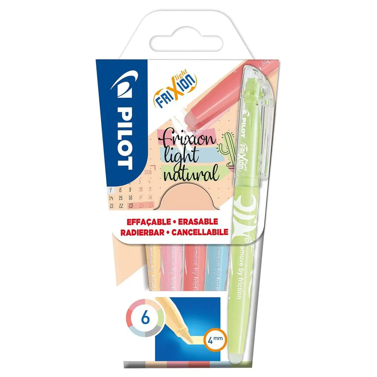 Pilot Frixion Light Natural Erasable Highlighters (6 Pack) 1