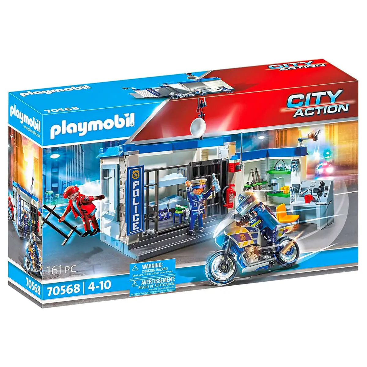 Playmobil City Action Police Prison Escape With Motorcycle Playset 1