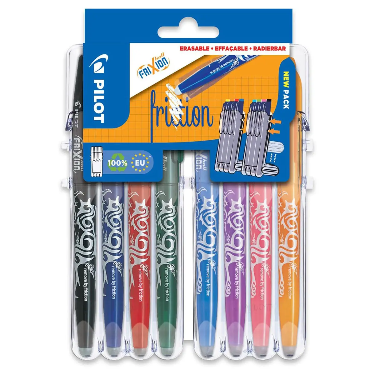 Pilot Frixion Ball Medium Line 8 Piece Set 1