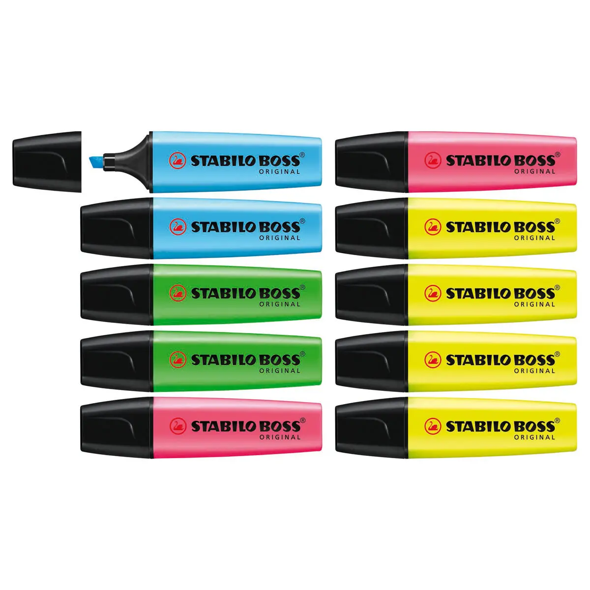 Stabilo Boss Original 4 Assorted Colours Highlighter Box Of 10 1