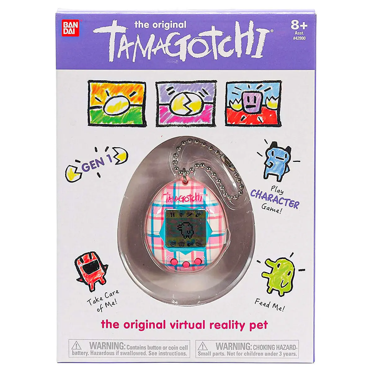 The Original Tamagotchi Virtual Reality Pet Gen 1 Plaid 1