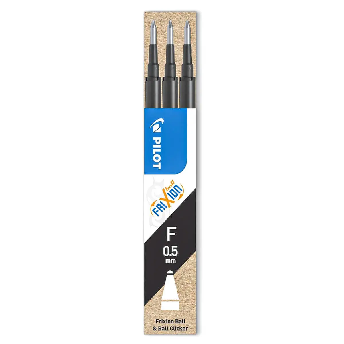 Pilot Frixion Ball & Ball Clicker F 0.5Mm Synergy Tip Black Refills (3 Pack) 1
