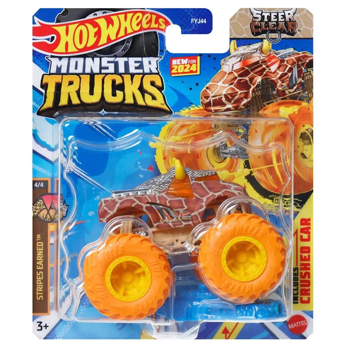 Hot Wheels Monster Trucks Steer Clear Stripes Earned 1:64 Truck (4/4) 1