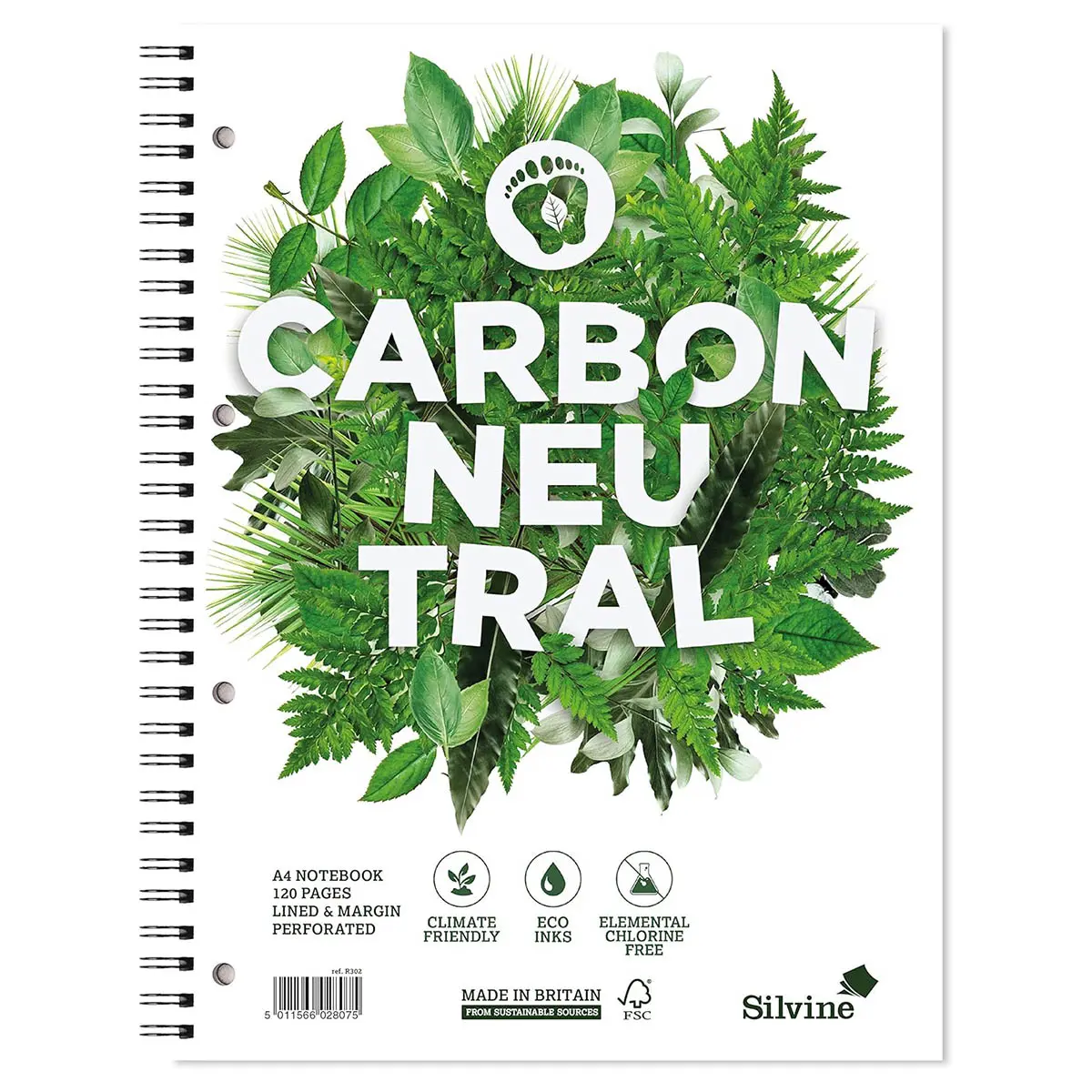 Silvine A4+ Carbon Neutral Twin Wire Notebook Lined 120 Pages 1