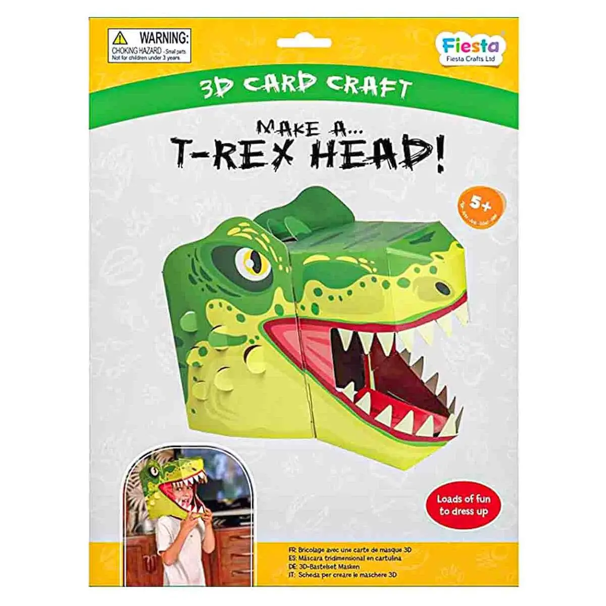Fiesta Crafts 3D Card Craft T-Rex Head Mask 1