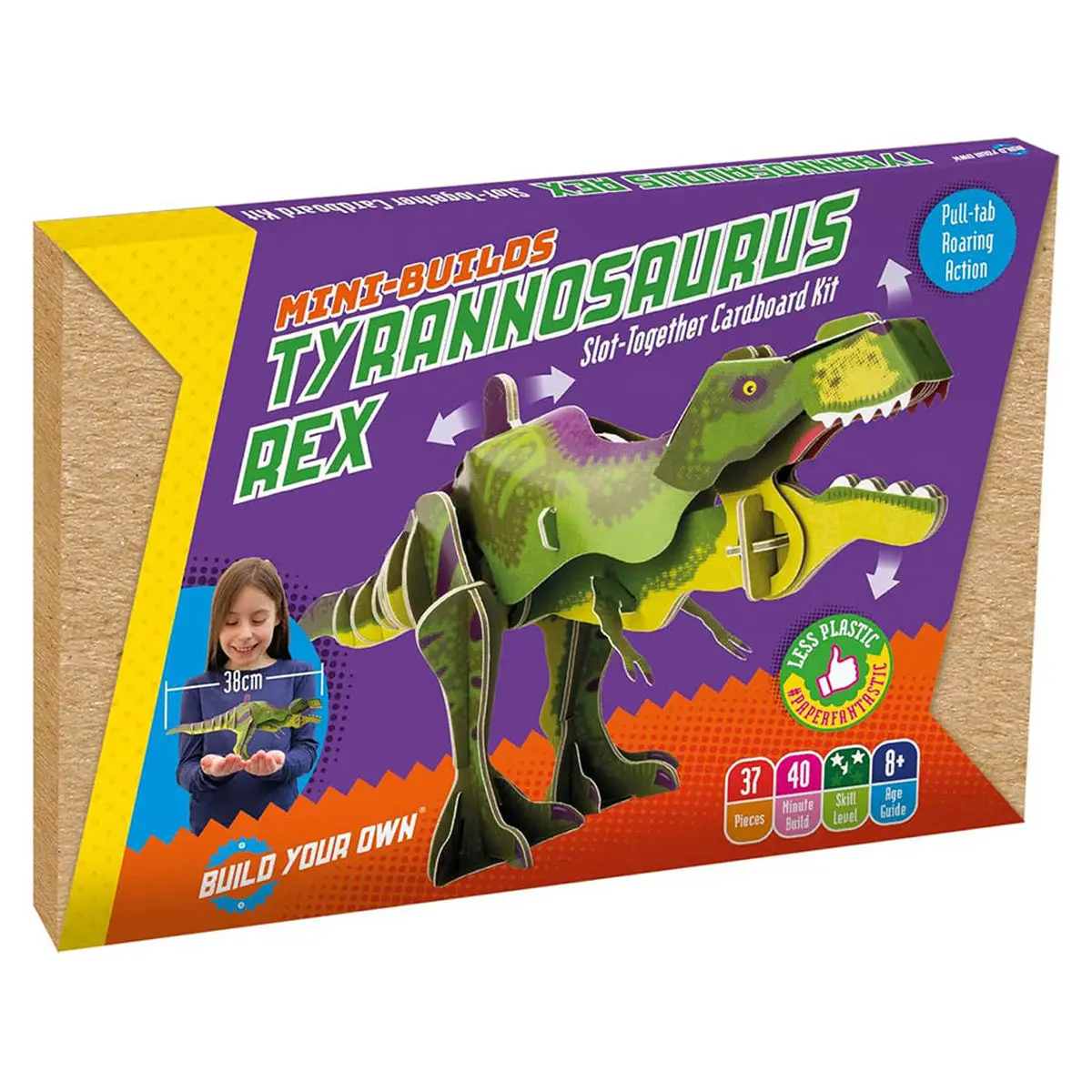 Build Your Own Mini-Builds Tyrannosaurus Rex Slot Together Cardboard Kit 1