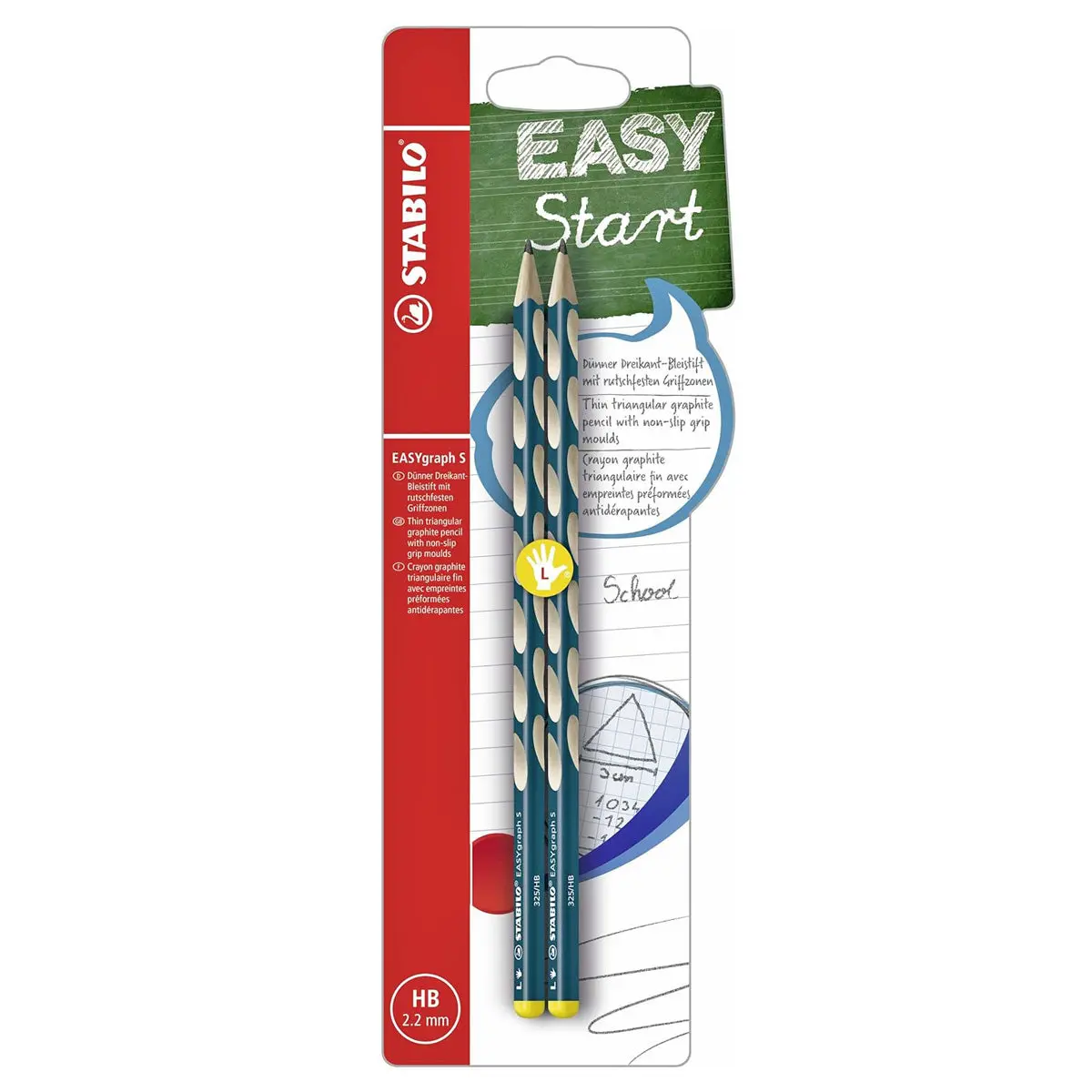 Stabilo Easygraph S Left Handed Petrol Hb Pencil (2 Pack) 1