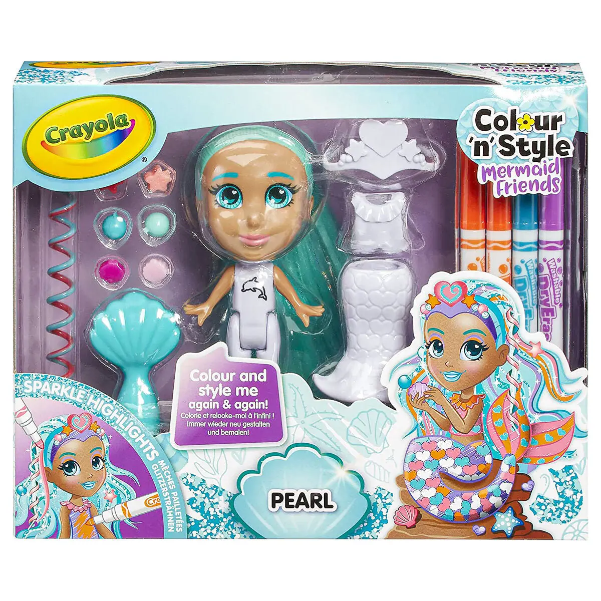 Crayola Colour 'N' Style Mermaid Friends Pearl Doll 1