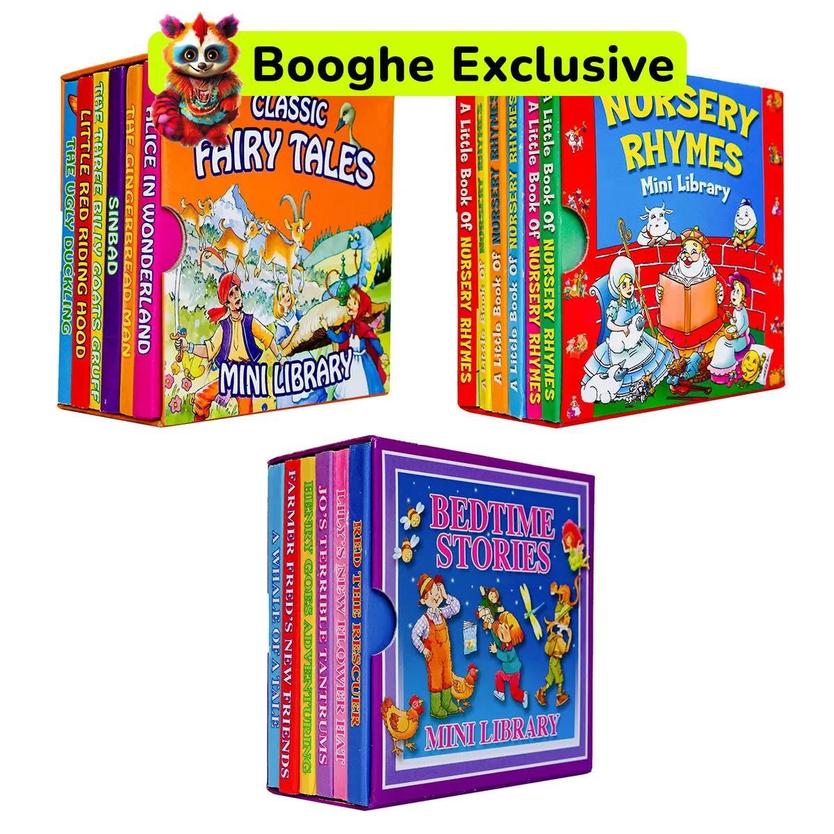 Classic Fairy Tales - Nursery Rhymes - Bedtime Stories - Mini Library Board Books (3 Sets Of 6) 1