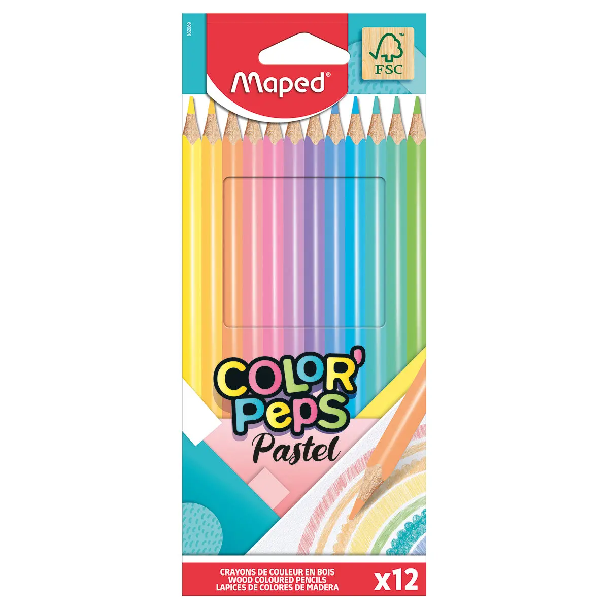 Maped Color'peps Pastel Wood Coloured Pencils (12 Pack) 1