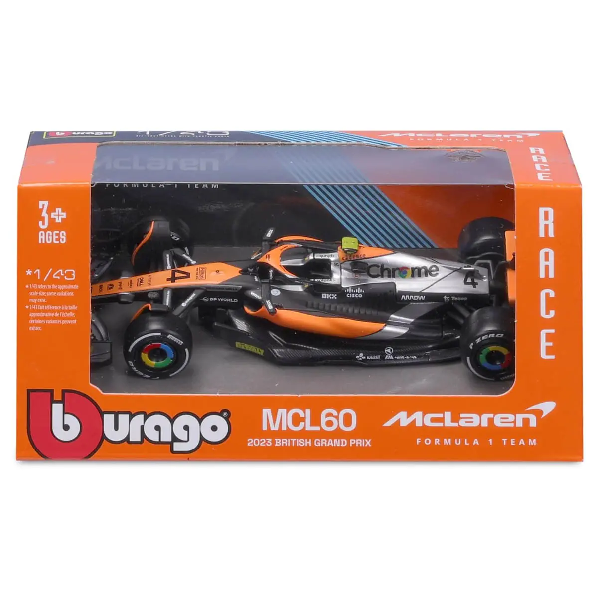 Bburago Mclaren F1 Mcl60 2023 British Grand Prix Lando Norris 1:43 Race Car 1