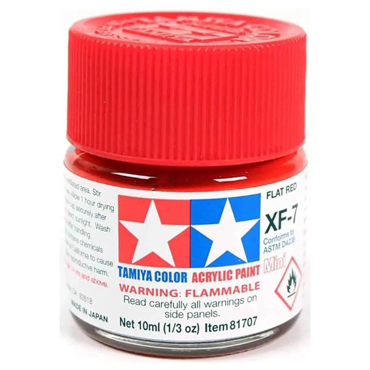 Tamiya Color Acrylic Paint Mini Xf-7 Flat Red 1