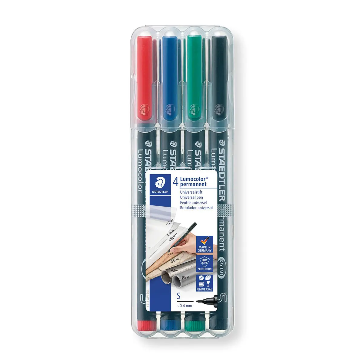 Staedtler Lumocolor Permanent Universal Superfine Line Pens Pack Of 4 1
