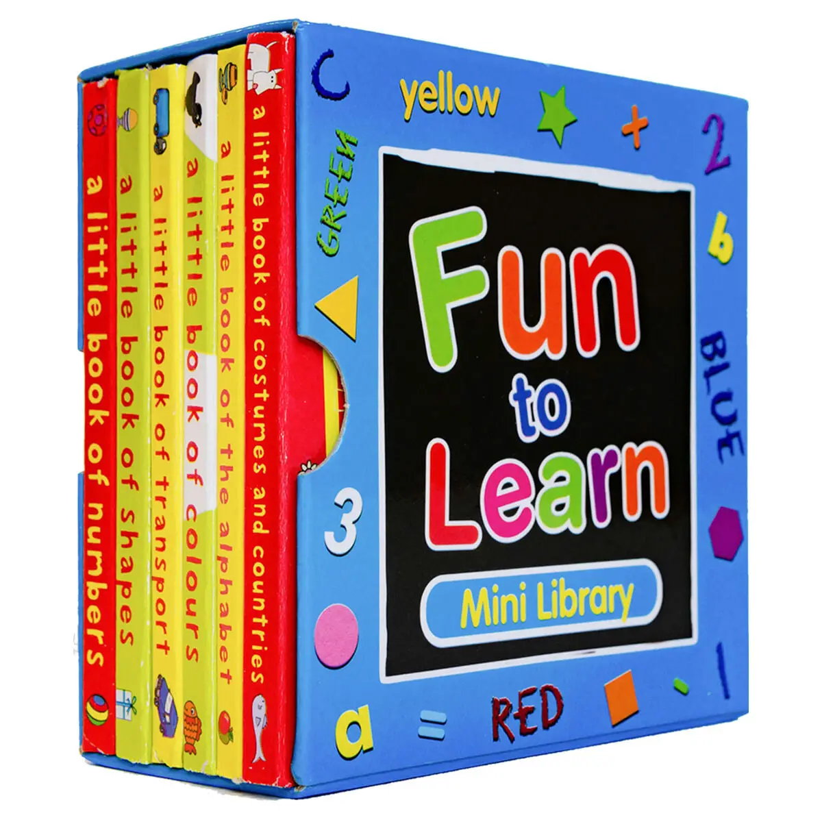 Fun To Learn Mini Library Board Books Blue Set Of 6 1