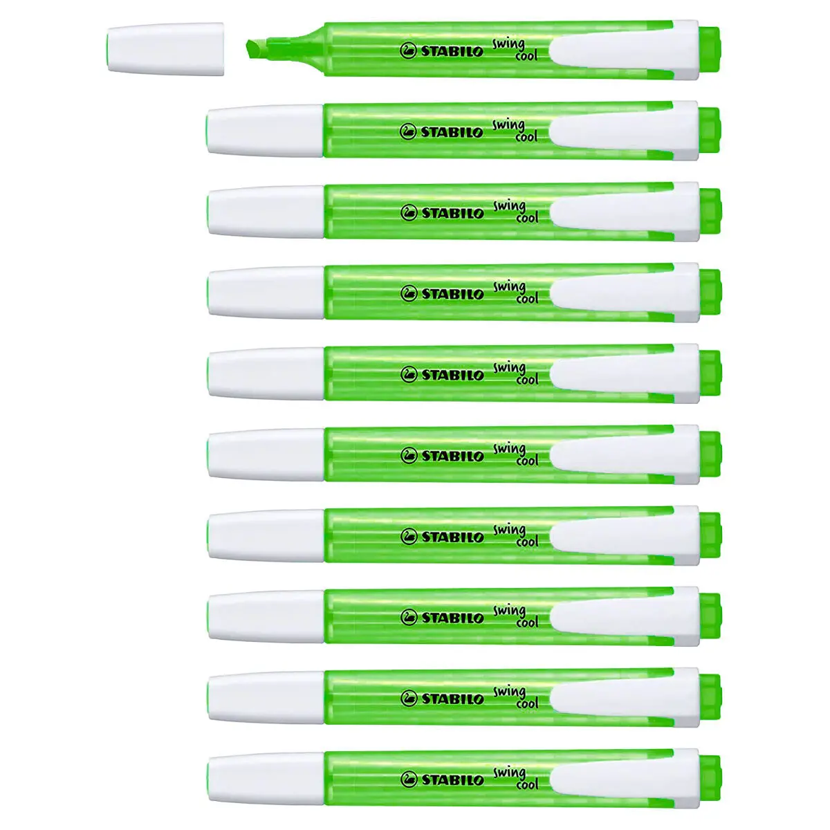 Stabilo Swing Cool Green Highlighter Box Of 10 1