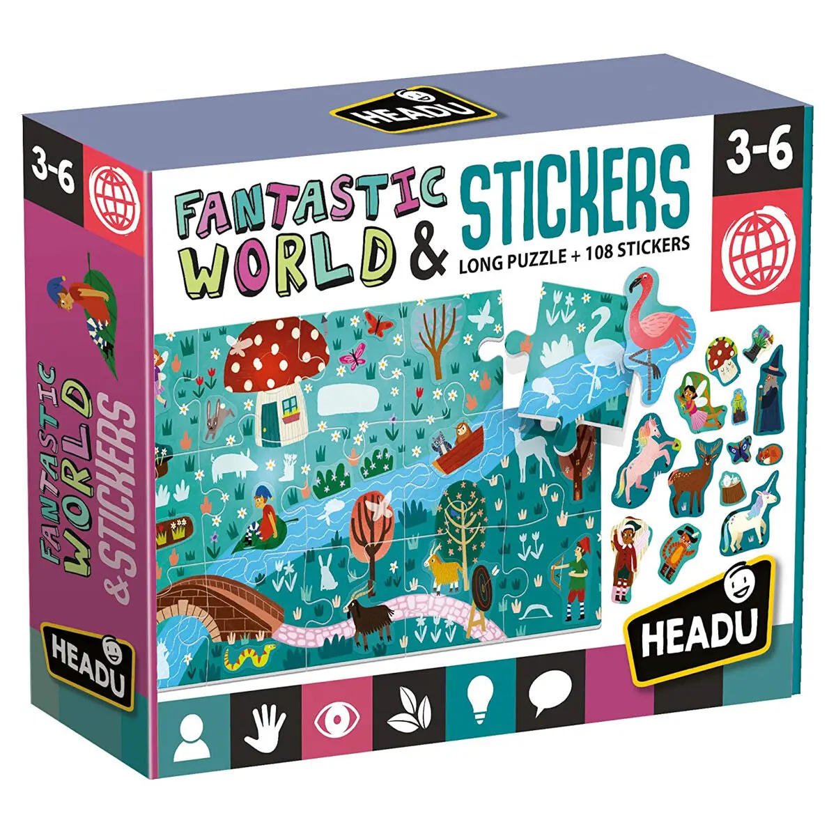 Headu Fantastic World & Stickers Puzzle Set 1