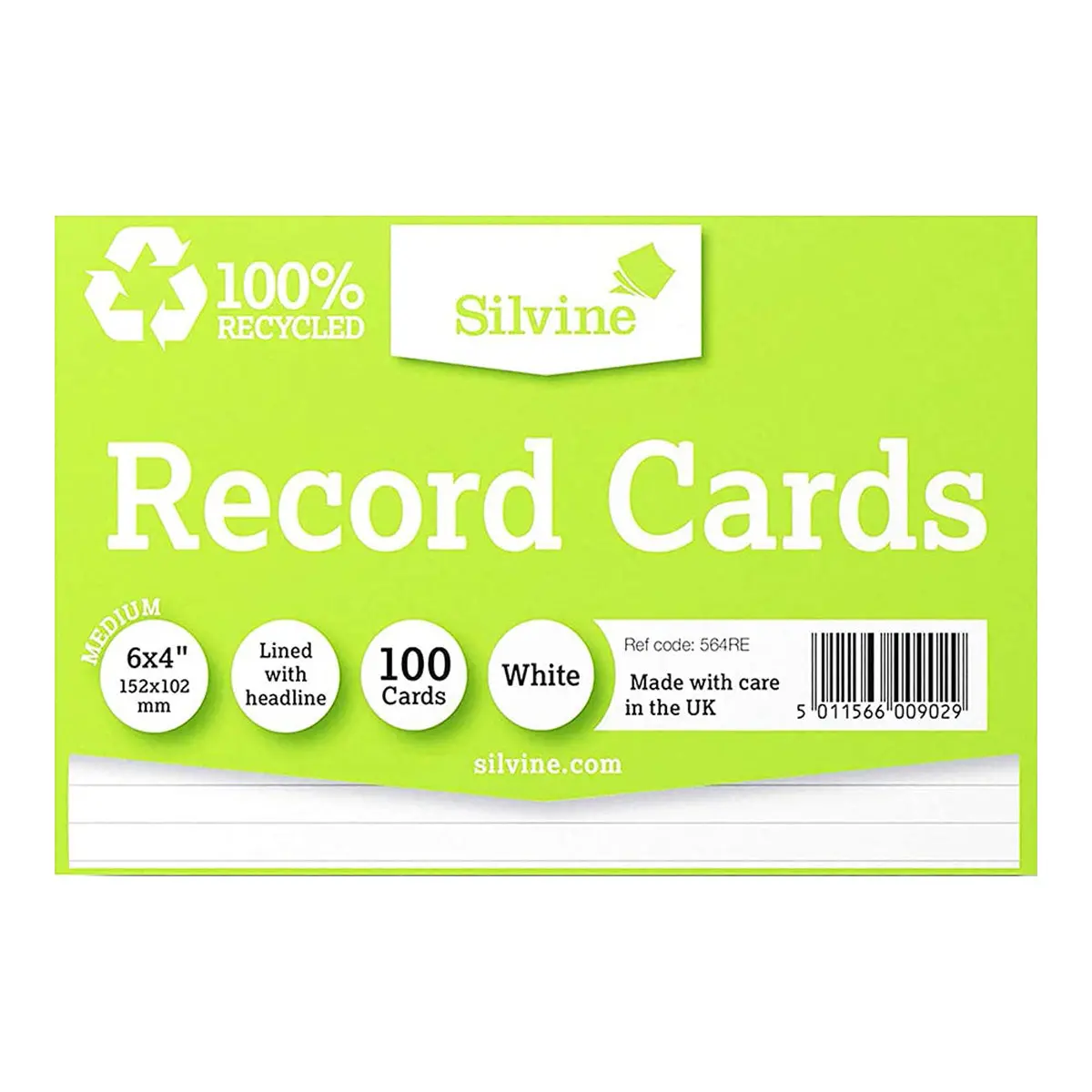 Silvine A6 Record Cards 100% Recycled 1