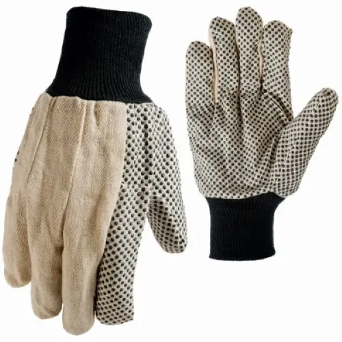 Tru-Guard 9162-26 Pair Of Medium White Cotton Canvass Gloves With Gripper Dots - Quantity Of 72 1