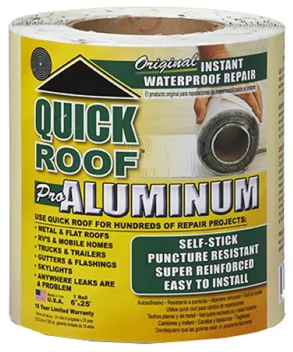 Cofair Qr625 6" X 25' Foot Self Stick Waterproof Aluminum Roof Repair Tape - Quantity Of 12 1