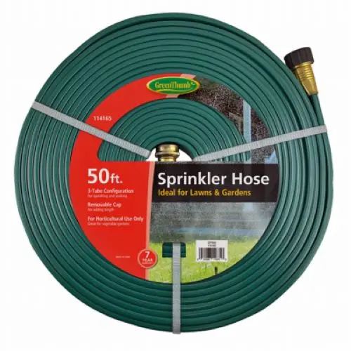 Green Thumb Gtfs50 50' Foot 3 Tube Vinyl Sprinkler / Soaker Garden Hose - Quantity Of 1 1