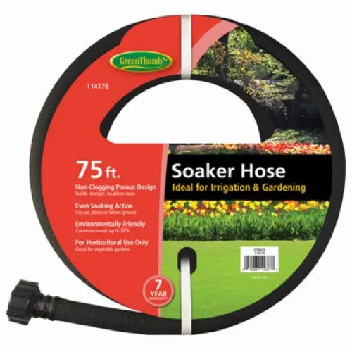 Green Thumb Gtws75 75' Foot Black Rubber Garden Drip Soaker Hose - Quantity Of 10 1