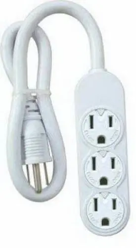 Master Electrician Ps-304 White Mini 3 Outlet Power Strip With Rotate Covers - Quantity Of 24 1