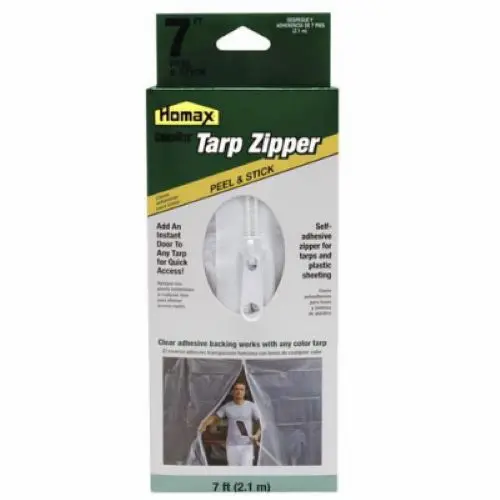 Homax 3142 Cinchtite 7' Peel 'N Stick Tarp Zipper Door Instant Door - Quantity Of 4 1